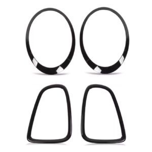 Kit complet cerclages de phares et feux arrière pour Mini Cooper R56 R57 R55 R58 R59 Piano Black ou Chrome
